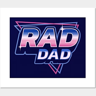 Rad Dad - 80's Retro Vintage Retrowave Father's Day Posters and Art